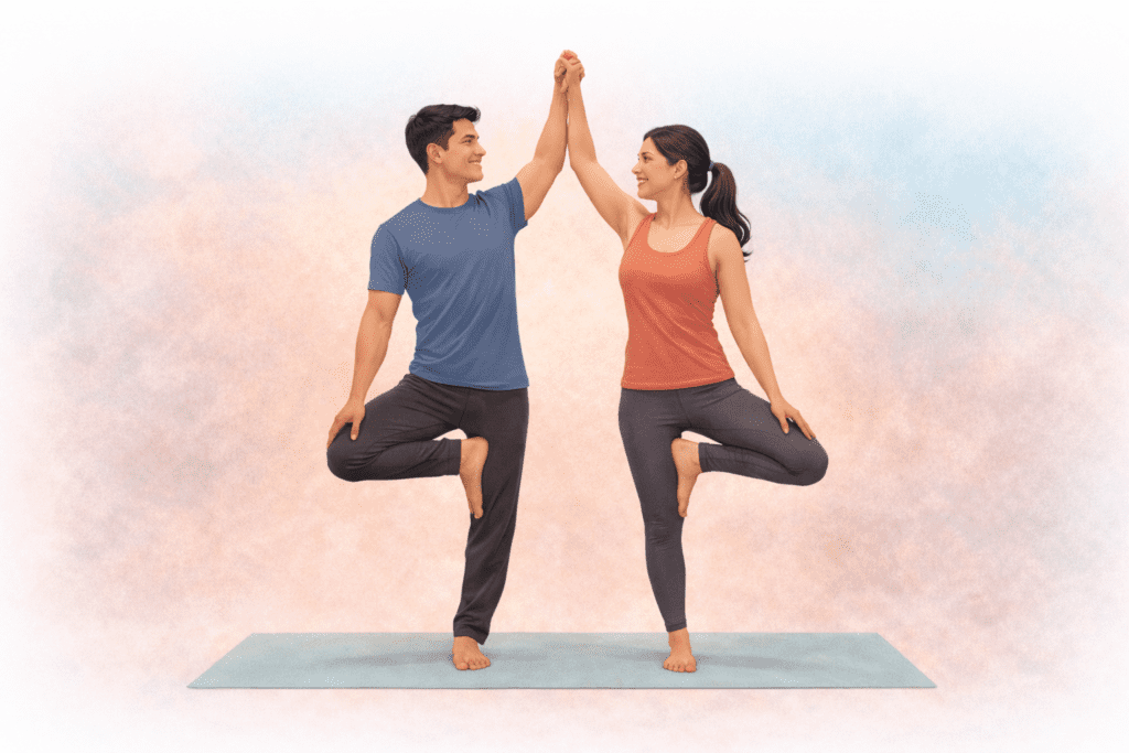 Double Tree Pose (For Building Balance and Trust)
