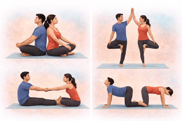 Yoga Poses for Two People/ Easy Partner Yoga for Beginners