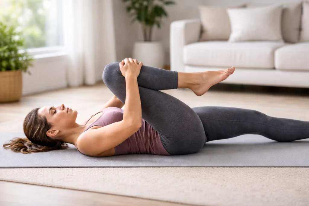 Knee-to-chest stretch