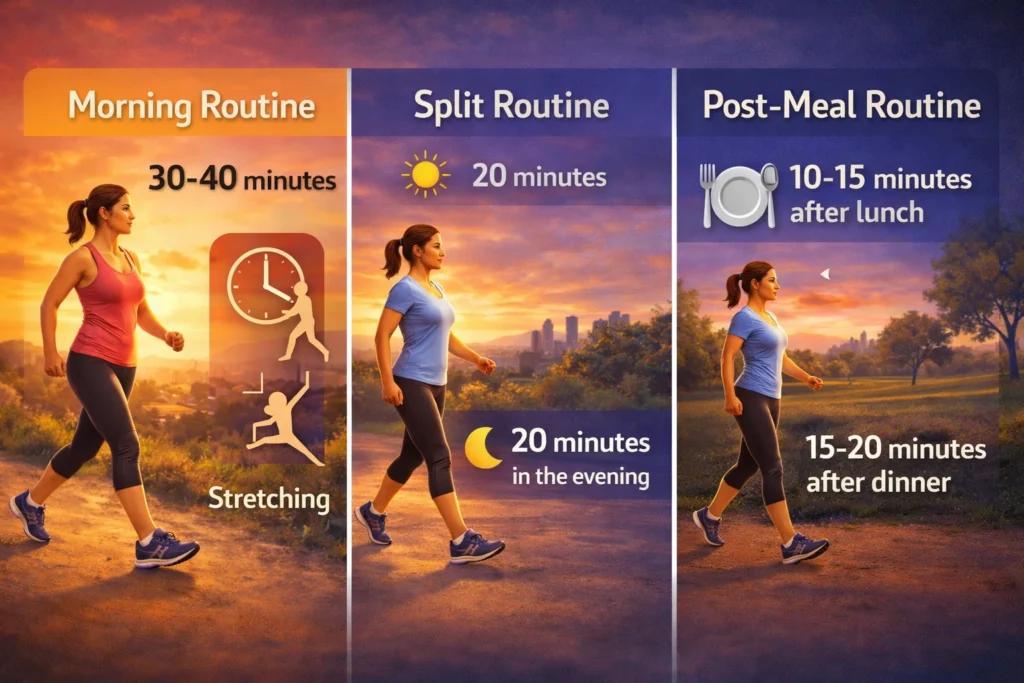 Walking routines for a balanced day