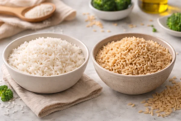 White rice and brown rice comparison for blood sugar control