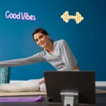 woman doing light exercise at home