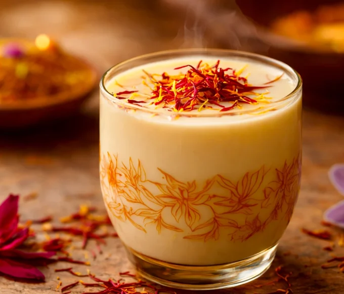 Saffron milk with a warm glow